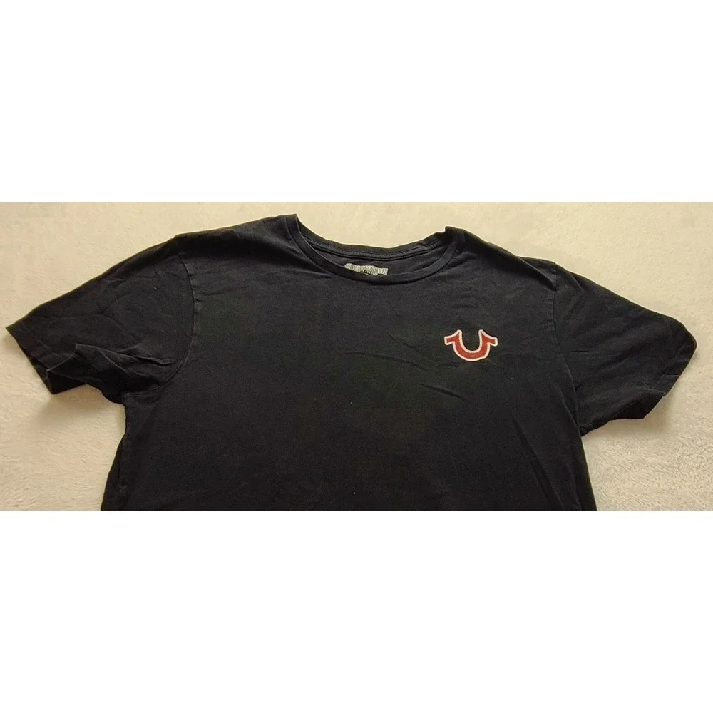 True Religion Men's World Tour Buddha Guitar Graphic T-Shirt‎ Black Large Casual